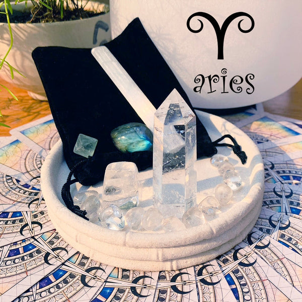 AAA Aries Zodiac Crystal Fusion Set With Pouch
