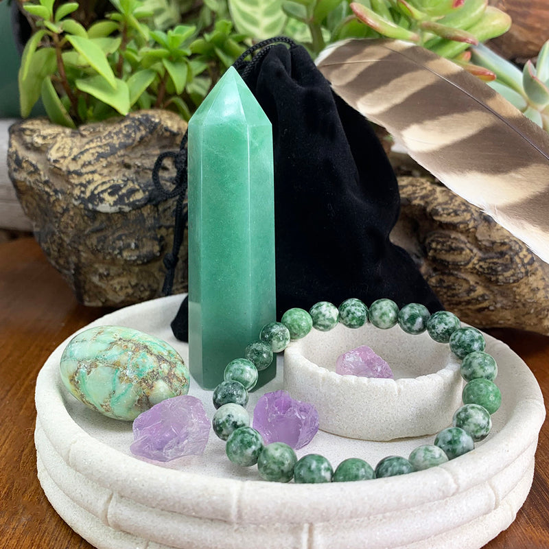 Conjunto de pulsera Mala y cristal de prosperidad 🙏
