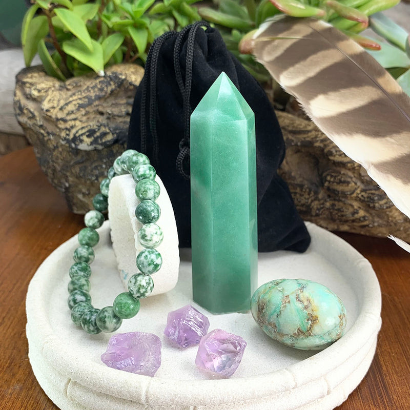 Conjunto de pulsera Mala y cristal de prosperidad 🙏