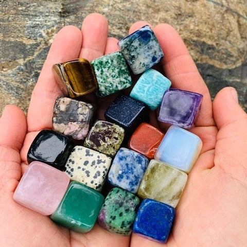 Blue Spot Jasper Tumbled Stone Set of 12 - tumbledstone