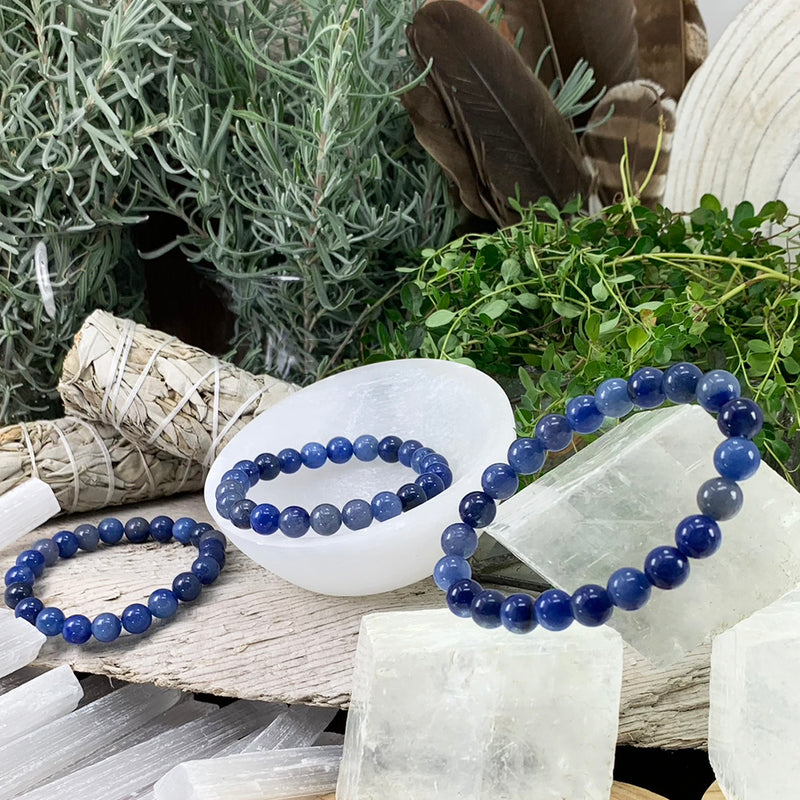 Bracciale Mala avventurina blu con custodia in velluto