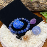 Conjunto de bolsa de sinergia de pulsera mala de aventurina azul