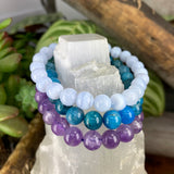 Celestial Connection Juego de pulseras Mala de cristal de 3 piezas