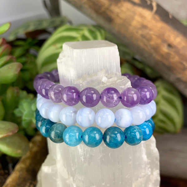 Ensemble de 3 bracelets Mala en cristal Celestial Connection