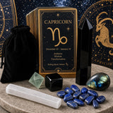 ♑ Stenbocken - 22 december - 19 januari - Zodiac Crystal Fusion Set med påse