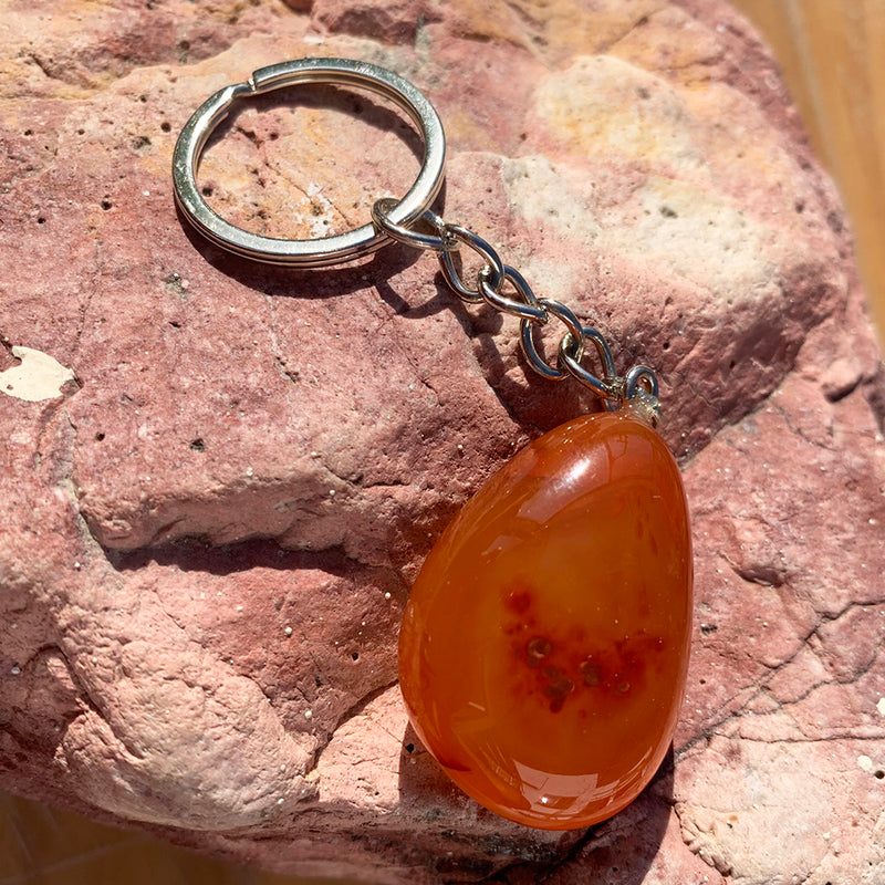 Carnelian Crystal Keychain