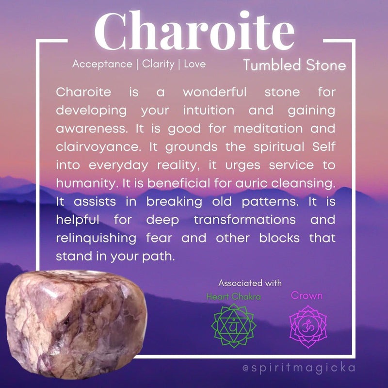 Charoite Tumbled Stone - tumbledstone