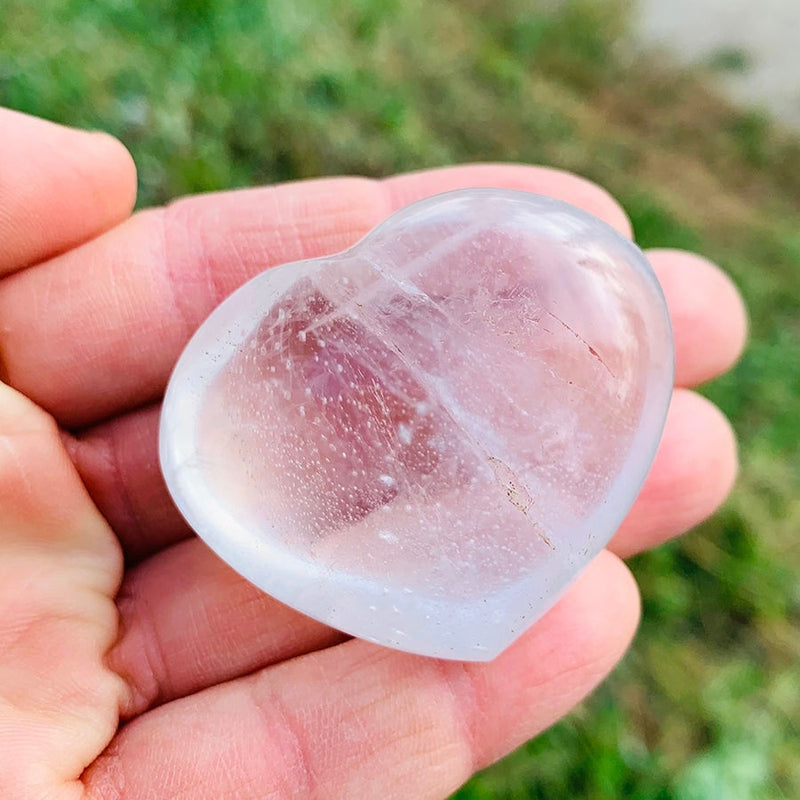 READY Clear Quartz Heart - palmstone