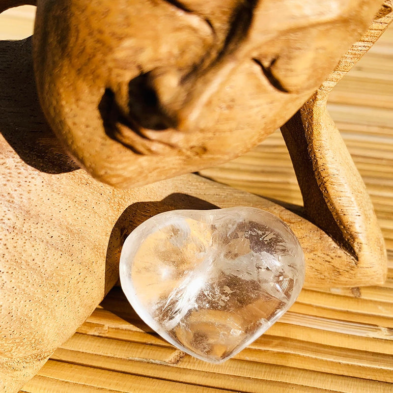 WORKING ON Clear Quartz Heart - palmstone