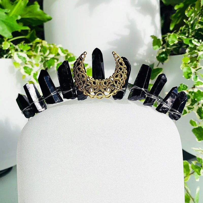 Crystal Tiara Crown - Black Aura