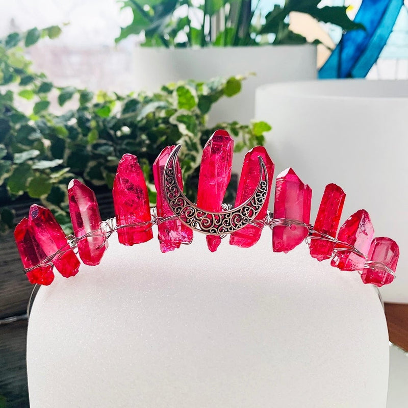 Crystal Tiara Crown - Red