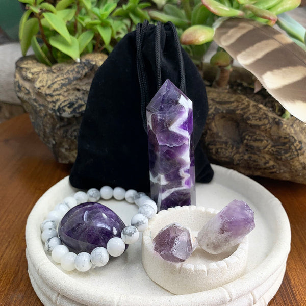 FREE GIVEAWAY!  Dream Amethyst Calming Crystal Set - (Just Pay Cost of Shipping)