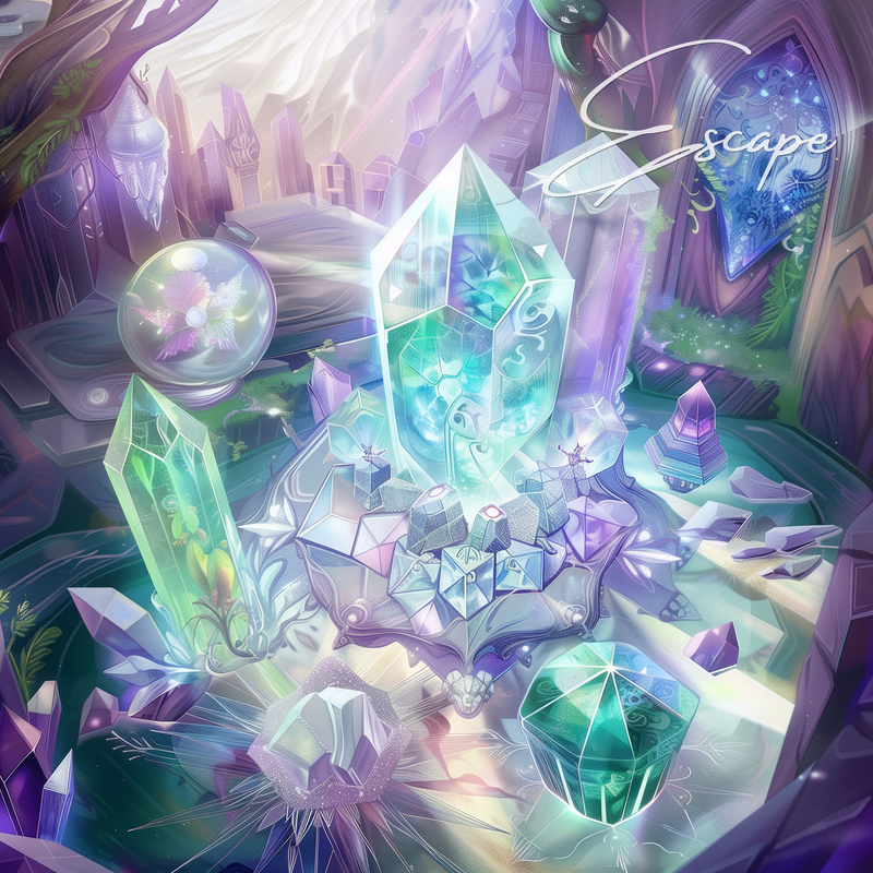Chat de cristal (art mural imprimable)