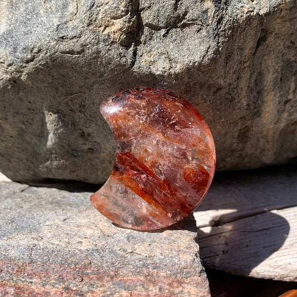 FREE GIVEAWAY!  Fire Quartz Crescent Moon Shape (Just Pay Cost of Shipping)