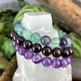 Ensemble de 3 bracelets Mala en cristal Clarté et Calme