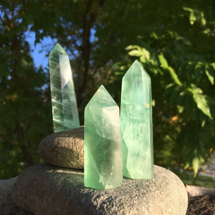 Green Fluorite Point - wand