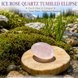 Elipse Rolada de Quartzo Rosa Gelo