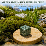 Cubo burattato di diaspro punto verde