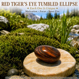 Elipse caída de olho de tigre vermelho