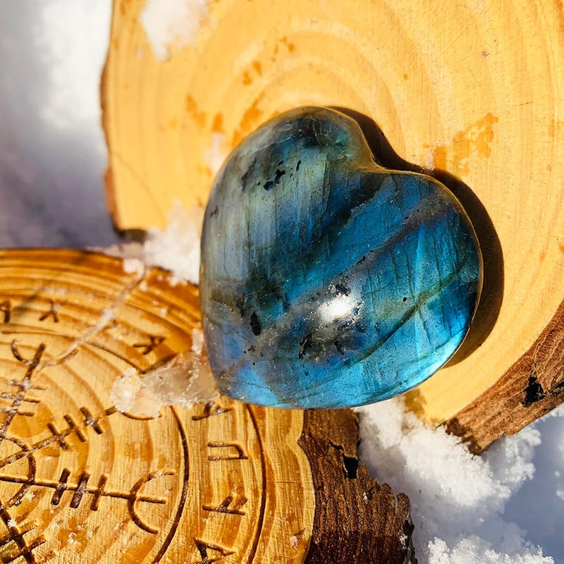 Labradorite Heart