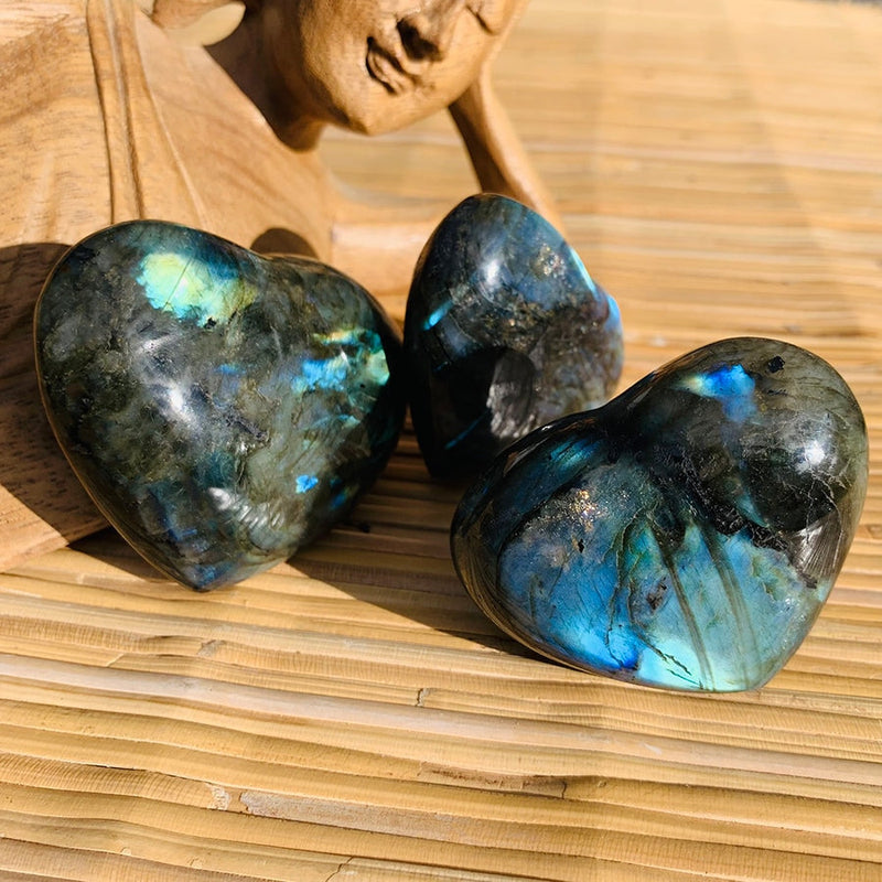 ARRON Working ON Good Vibes Labradorite Heart - palmstone