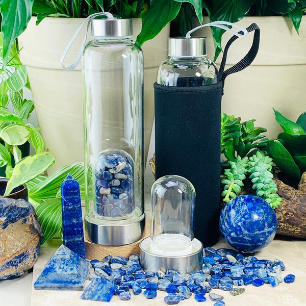 Lapis Lazuli Gem Pod Water Bottle 💧 - water