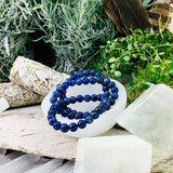 Mala Lapis Lazuli armbånd med fløjlspose