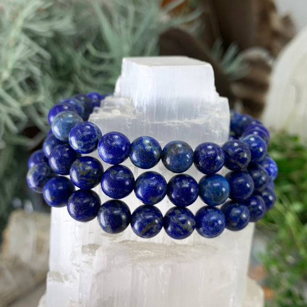Bracelet Mala Lapis Lazuli Avec Pochette En Velours