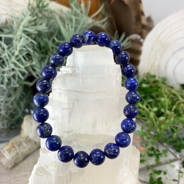 Mala Lapis Lazuli armband met fluwelen zakje