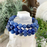 Bracelet Mala Aventurine Bleue Avec Pochette En Velours