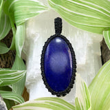 Lapis Lazuli Macramé Pendant Necklace