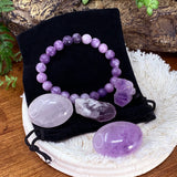 Lepidolit Mala Armband Einheitsbeutel Set