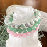 Conjunto de pulseira Mala de cristal Heart Harmony 3 peças
