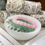 Conjunto de pulseira Mala de cristal Heart Harmony 3 peças