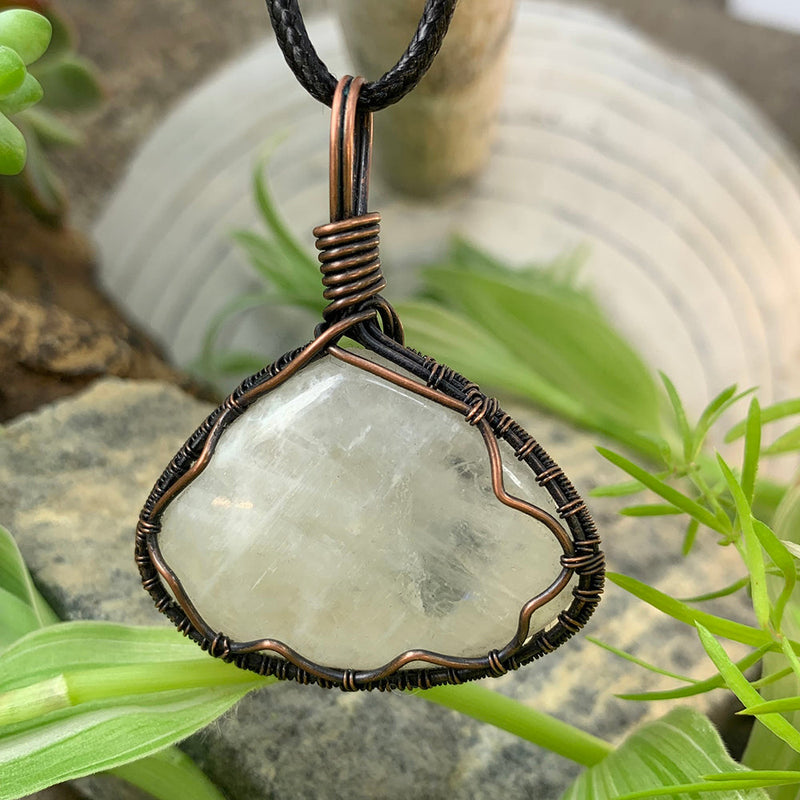 Z ARRON DESIGN Serenity Moonstone koperdraad hanger ketting