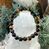 Mala Multicolor Tiger's Eye Bracelet With Velvet Pouch