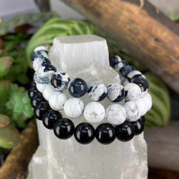 Juego de pulseras Mala de cristal de 3 piezas Protection & Insight