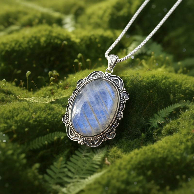 Rainbow Moonstone Goddess Necklace