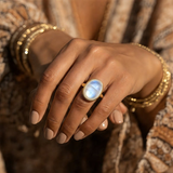 Z ARRON DESIGN Serenity Moonstone koperdraad hanger ketting