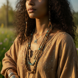 Z ARRON DESIGN Serenity Moonstone koperdraad hanger ketting