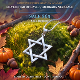 GEMSTONE JEWELRY EVENT Silver Star of David / Merkaba Necklace