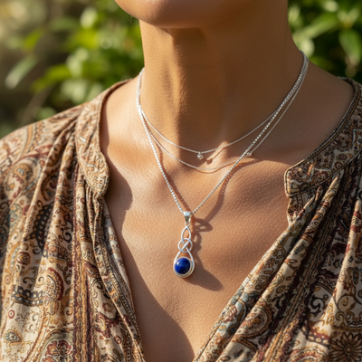 Z ARRON DESIGN Serenity Moonstone koperdraad hanger ketting