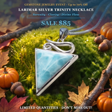 GEMSTONE JEWELRY EVENT - Larimar Silver Trinity Necklace