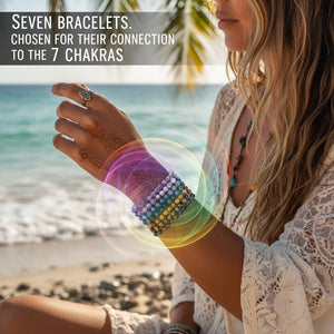 Seven Chakra Mala Stone Bracelet (7-Piece Set)