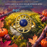 GEMSTONE JEWELRY EVENT  Lapis Lazuli & Gold Solar Wisdom Ring