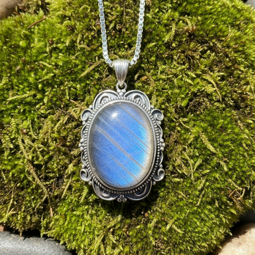 Rainbow Moonstone Goddess Necklace