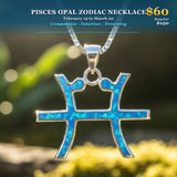 ♓ SUMMER 60% OFF - Pisces Opal Zodiac Necklace – February 19 to March 20