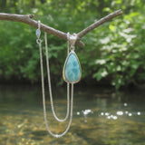 Z ARRON DESIGN Serenity Moonstone koperdraad hanger ketting