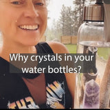 Kristallen waterfles + draagtas