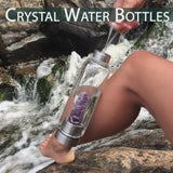 Garrafa de água de cristal + estojo de transporte